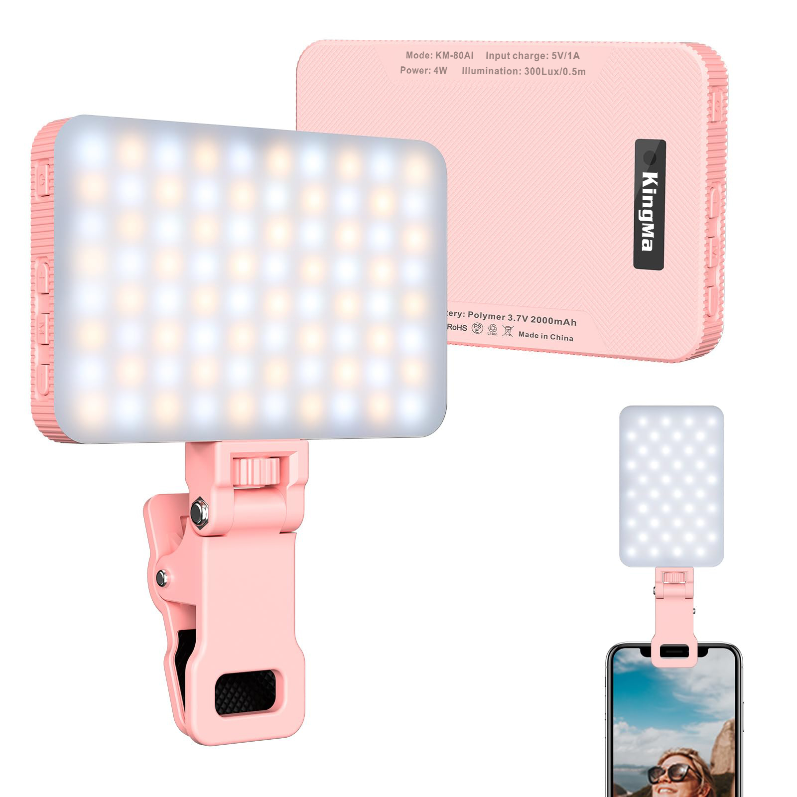 Photography Lighting Products - King Ma Pink ładowalna lampa do